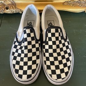 Checkered Vans Slip-ons
